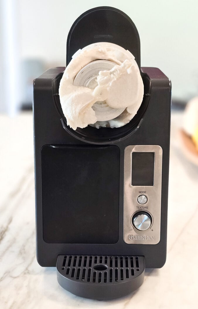 Image of a GreenPan Frost Pro in licorice, shown with the parts displayed for easy cleanup.