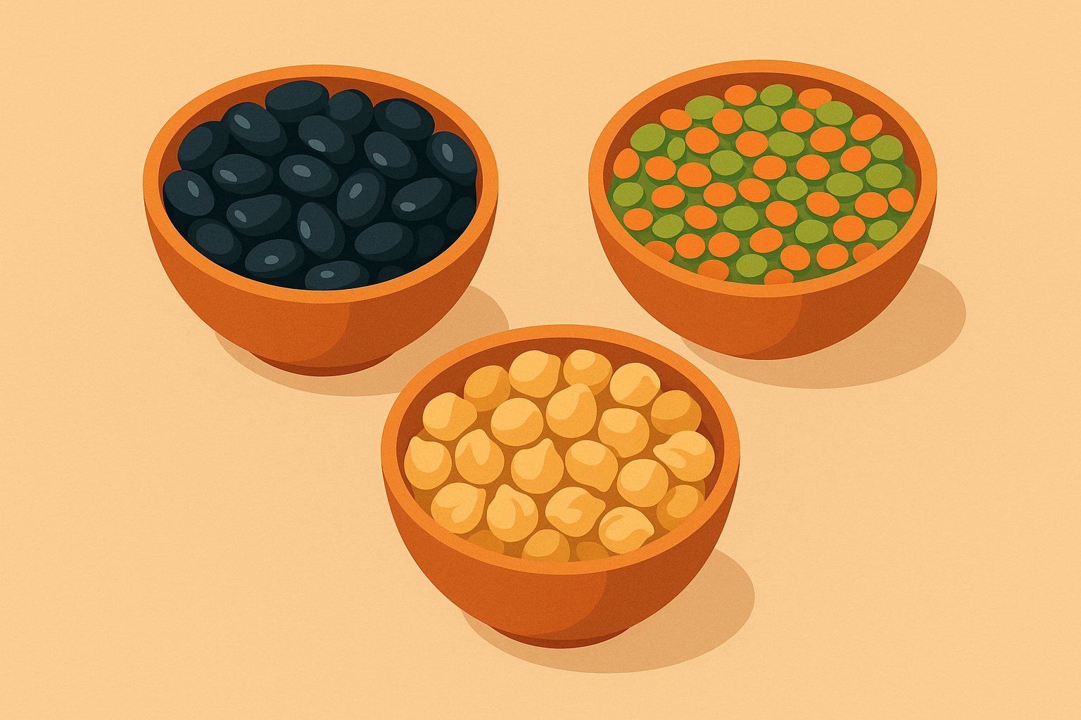 Various legumes and pulses high in fiber