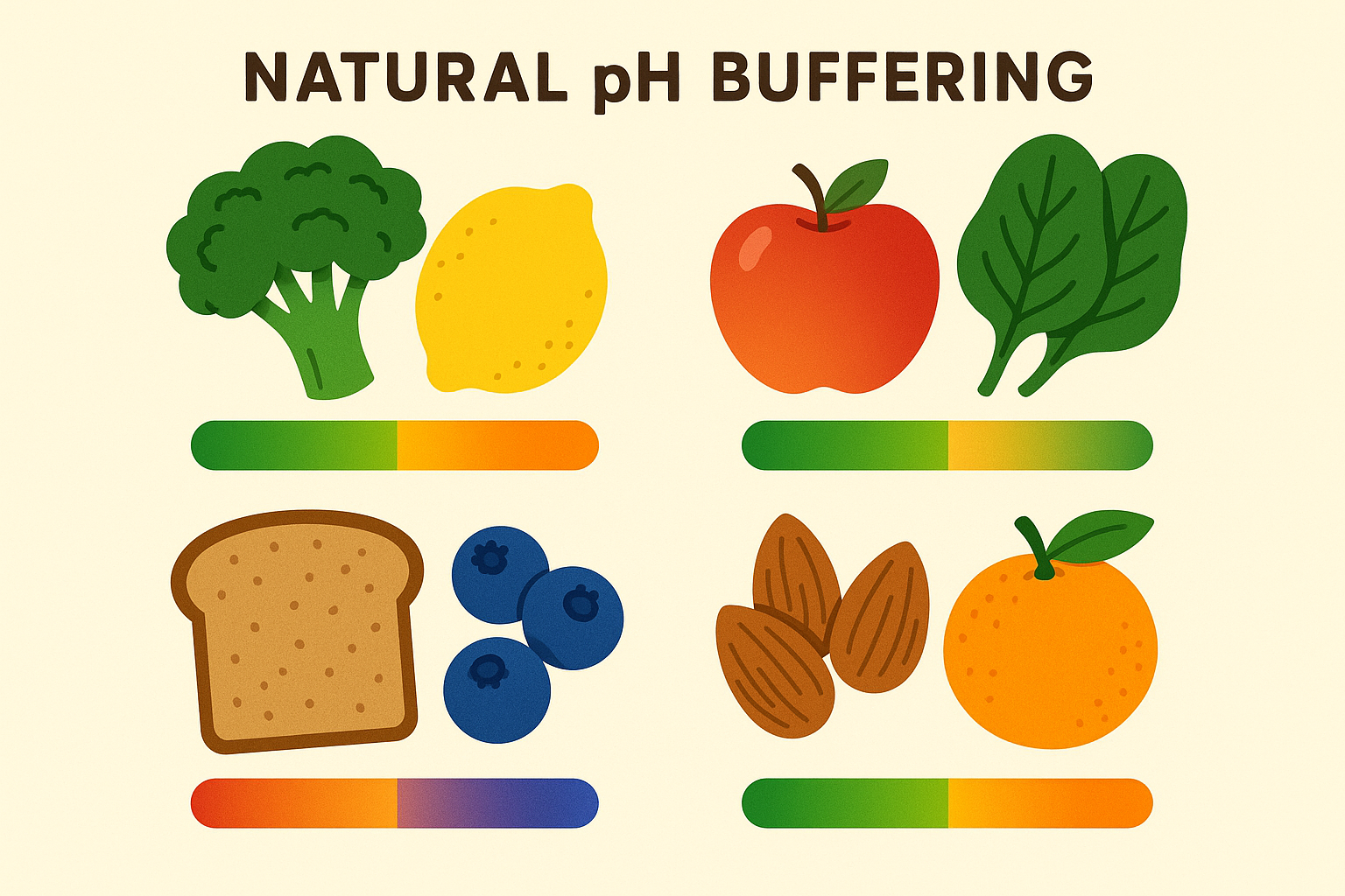 Natural pH buffering food combinations