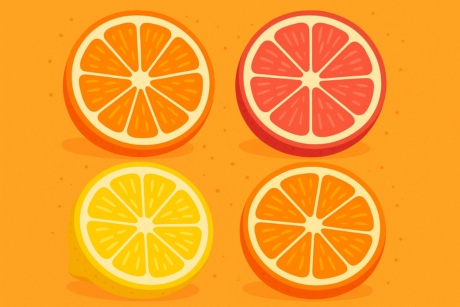 Fresh citrus fruits cut in half showing fiber-rich pulp