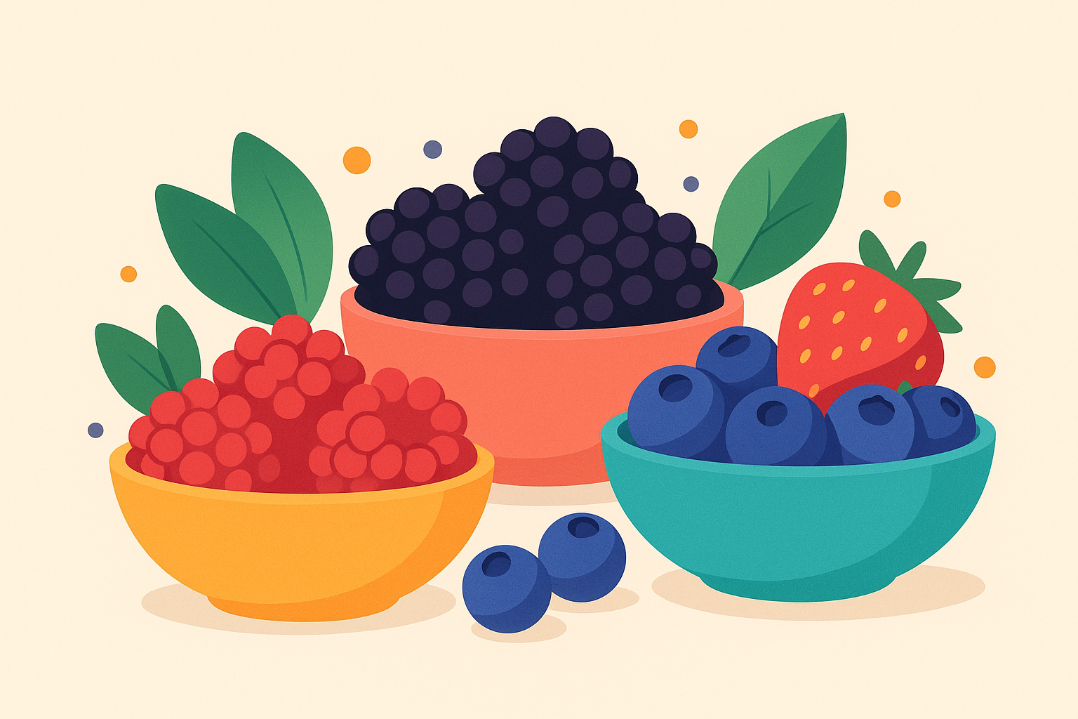 High-fiber fruits including berries and apples