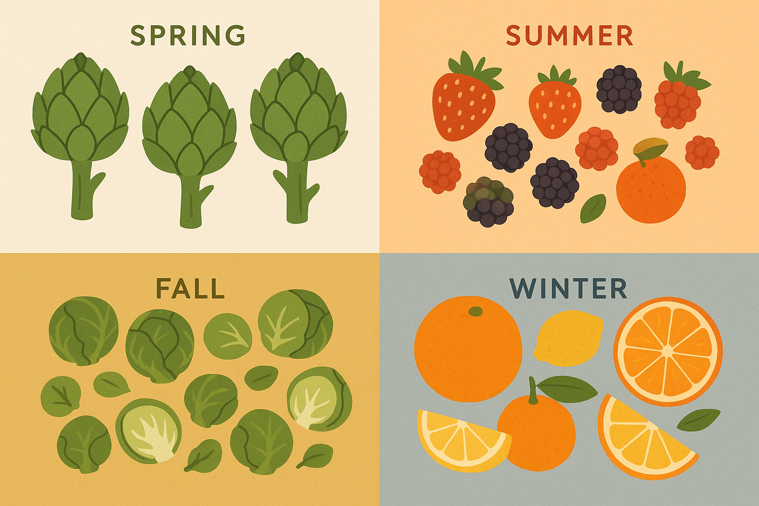 Fresh seasonal produce at farmers market