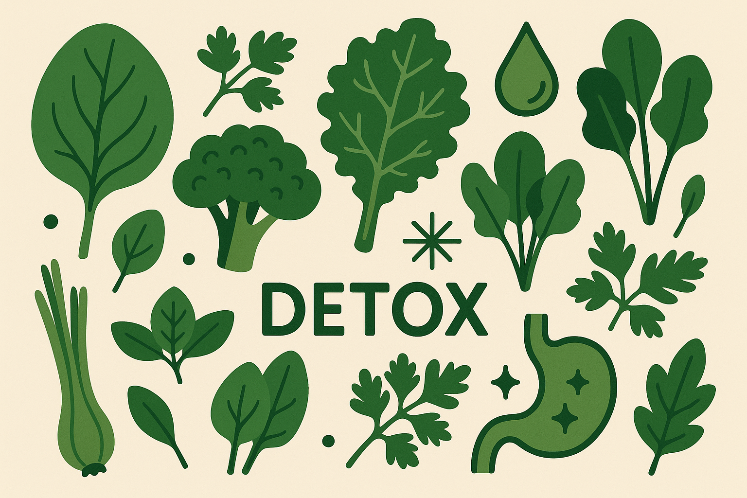 Green vegetables and leafy greens arrangement