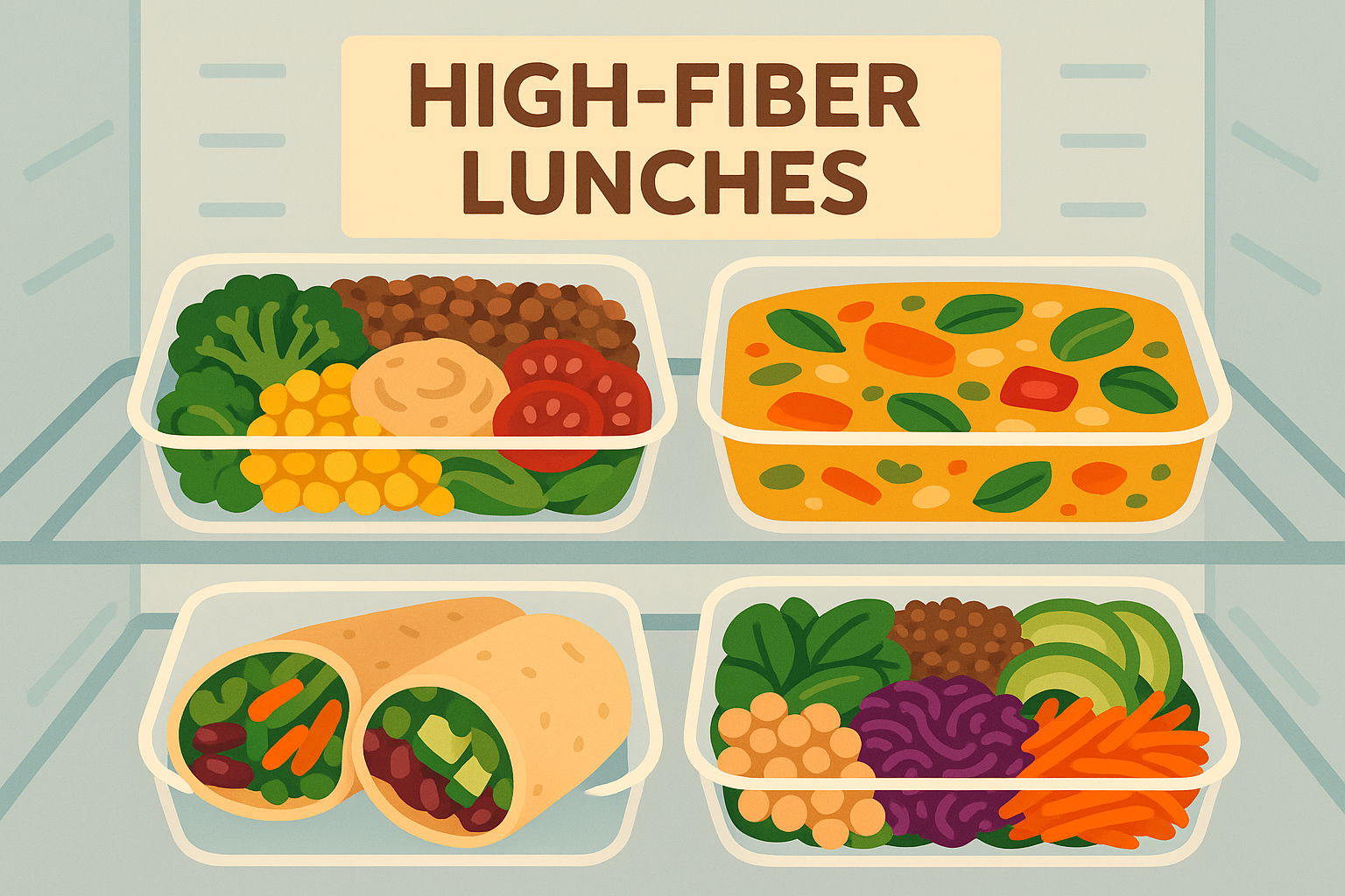High-fiber lunch meal analysis and preparation