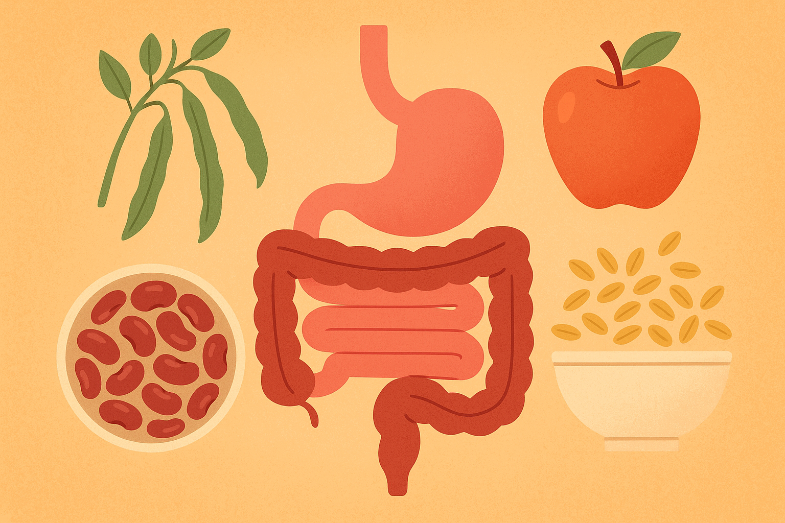 High soluble fiber foods spread on table