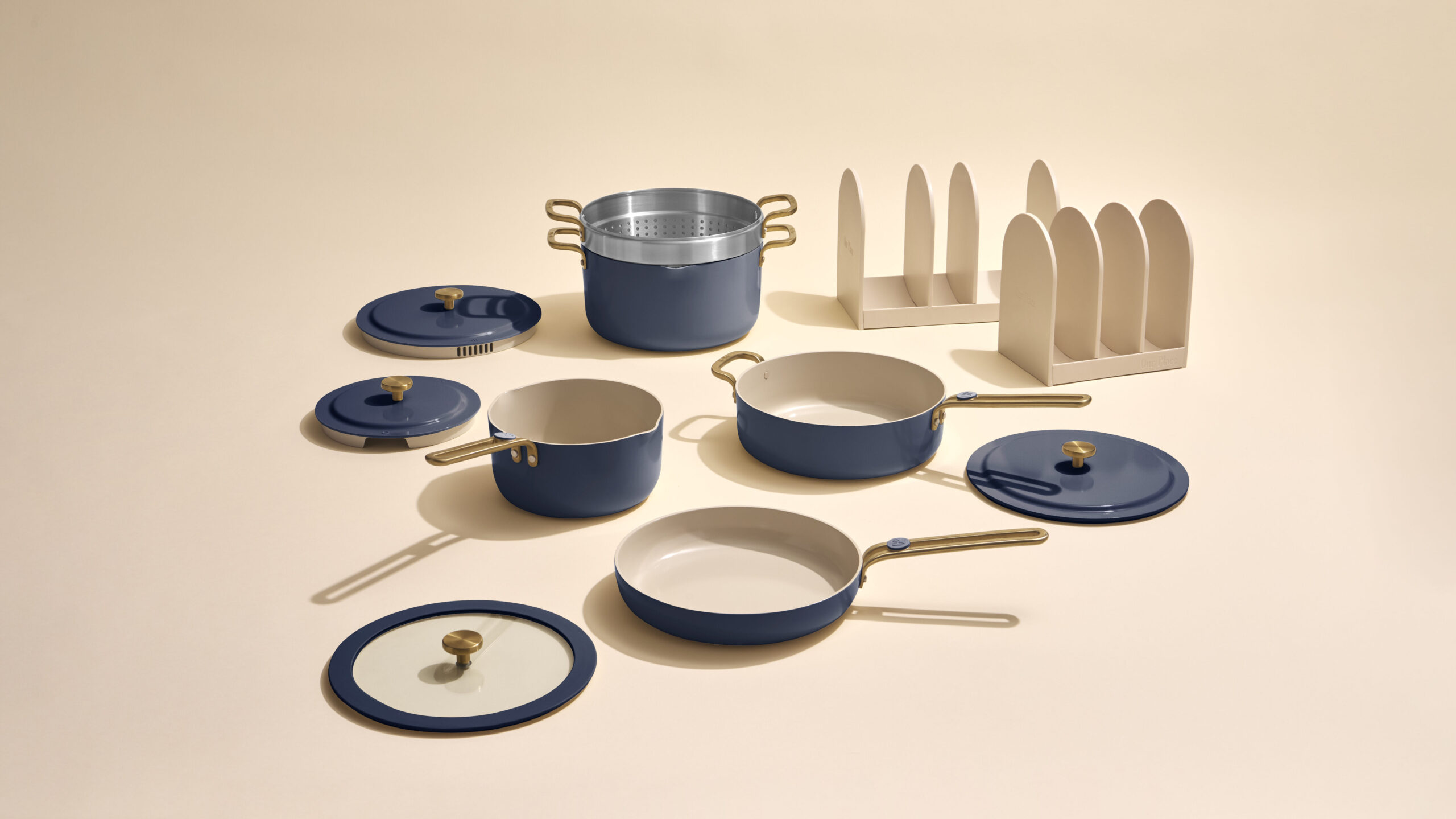 Image of Our Place Essentials 11-piece cookware set in Blue Salt
