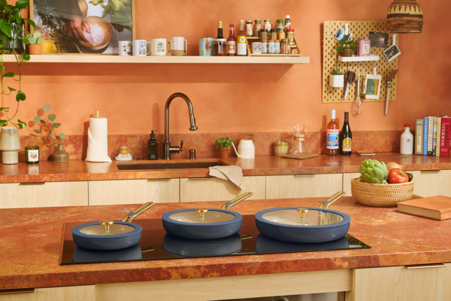 Our place frypan trio in Blue Salt
