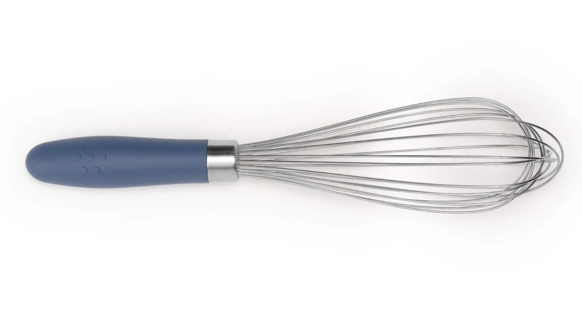 Image of the Misen Stainless Steel Kitchen Whisk in classic blue, shown on a white background.