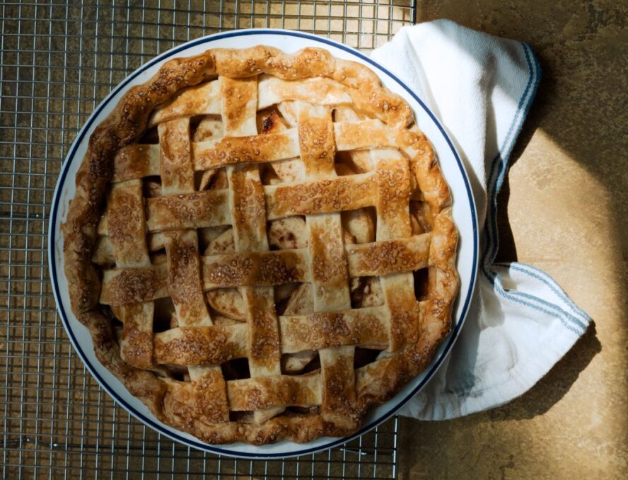 Image of the Made In Pie Serving Set being used to bake a gorgeous apple pie.