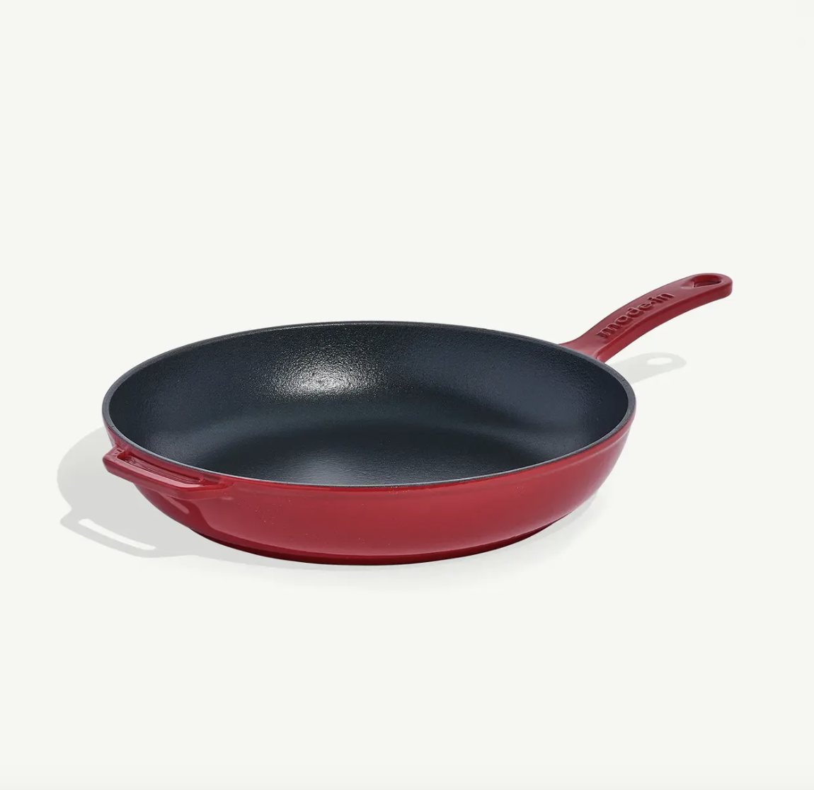 Image of the Made In Enameled Cast Iron Skillet in the colorway Made In Red.