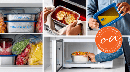 Image of a collage of four images featuring Misenware stainless steel food storage containers.